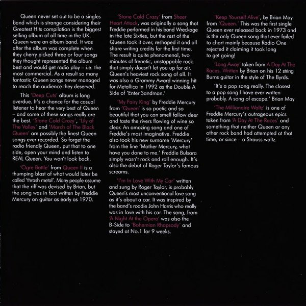 Queen  Deep Cuts; Volume 1 : Booklet 5
